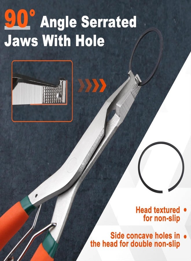 SPEEDWOX 9 inch Angle Tip Lock Ring Pliers with Hole Special Circlip Plier Angle Tip Retaining Ring Pliers Snap Ring Pliers Ring Removal Tool C-clip for Removing Installing Gearshift Locking Rings - Image 2
