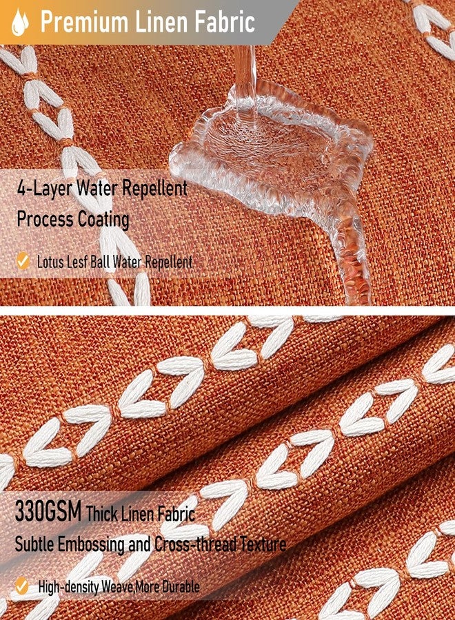 BTTN ستارة حمام بوهو من بي تي تي إن - طقم ستارة حمام من الكتان الضيق السميك للغاية المخطط والمزين بشرابات، مقاس 36 × 72 بوصة، مع 6 خطافات، ستائر حمام نصف عصرية بنمط ريفي ريفي - برتقالي محروق - Image 4