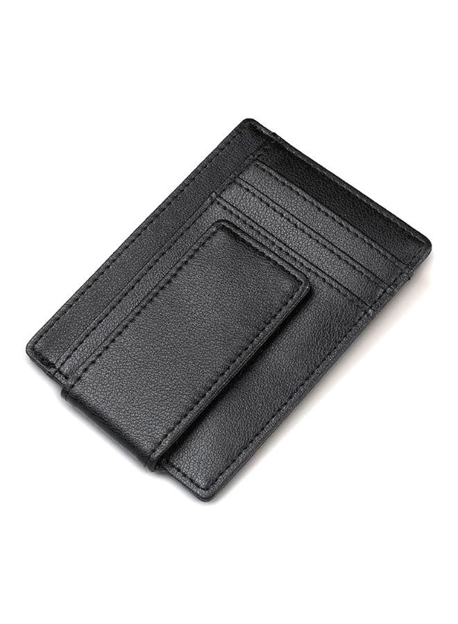 NIBEMINENT RFID Leather Dollar Clip Men Wallet Black - Image 2