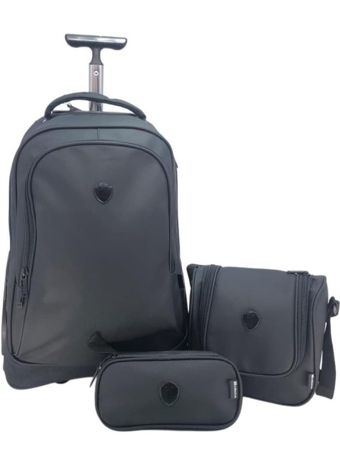 آي-كولا طقم حقائب مدرسية للأطفال من ستايل بلاك_بي، ٣ قطع - حقيبة مدرسية بعجلات مع حقيبة غداء وحافظة أقلام | حقيبة أمتعة للأطفال مقاس ١٨ بوصة بعجلات ومقبض تلسكوبي للأولاد والبنات (E965-18BW3) حقيبة أمتعة للأطفال مقاس ١٨ بوصة بعجلات ومقبض تلسكوبي للأولاد والبنات (E965-18BW3) 18-inch Kids Luggage with Wheels and Telescopic Handle for Boys and Girls (E965-18BW3) حقيبة أمتعة للأطفال مقاس 18 بوصة بعجلات ومقبض تلسكوبي للأولاد والبنات (E965-18BW3) 18 Inch Kids Luggage with Wheels and Telescopic Handle for Boys and Girls (E965-18BW3) - Image 1