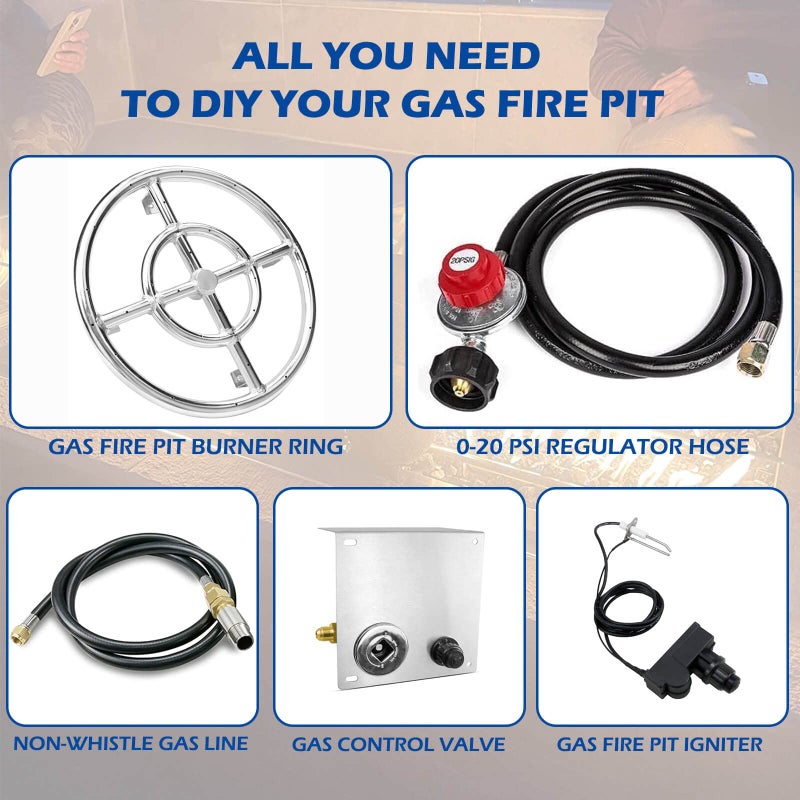 GRISUN Drop-in Fire Pit Kit 30 x 10 Inch, H-Shape Burner with Pan, Come with Upgraded Spark Ignition Kit for Gas Fire Pit, Fire Pit Table Insert Stainless Steel, Suitable for Indoor Outdoor Decoration - Image 2