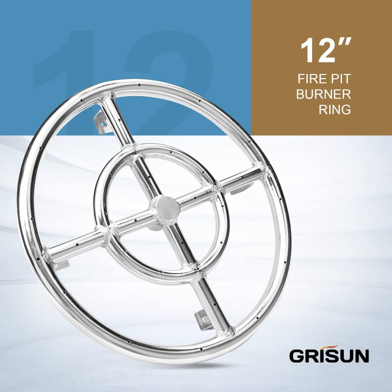 GRISUN Drop-in Fire Pit Kit 30 x 10 Inch, H-Shape Burner with Pan, Come with Upgraded Spark Ignition Kit for Gas Fire Pit, Fire Pit Table Insert Stainless Steel, Suitable for Indoor Outdoor Decoration - Image 3