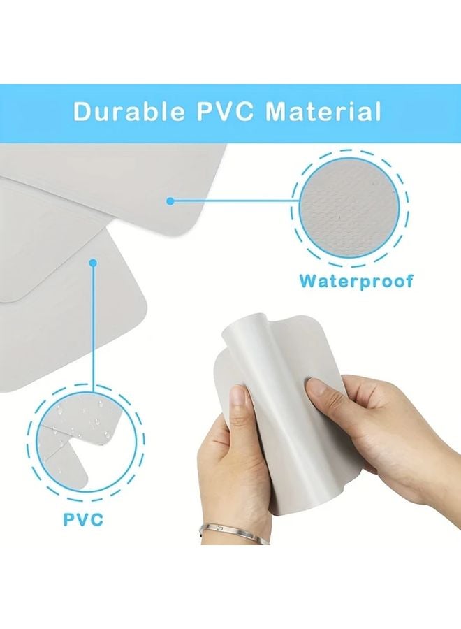قطعتان من مجموعة إصلاح قوارب PVC الرمادية القابلة للنفخ للزوارق المطاطية والكاياك، مقاومة للماء - Image 3