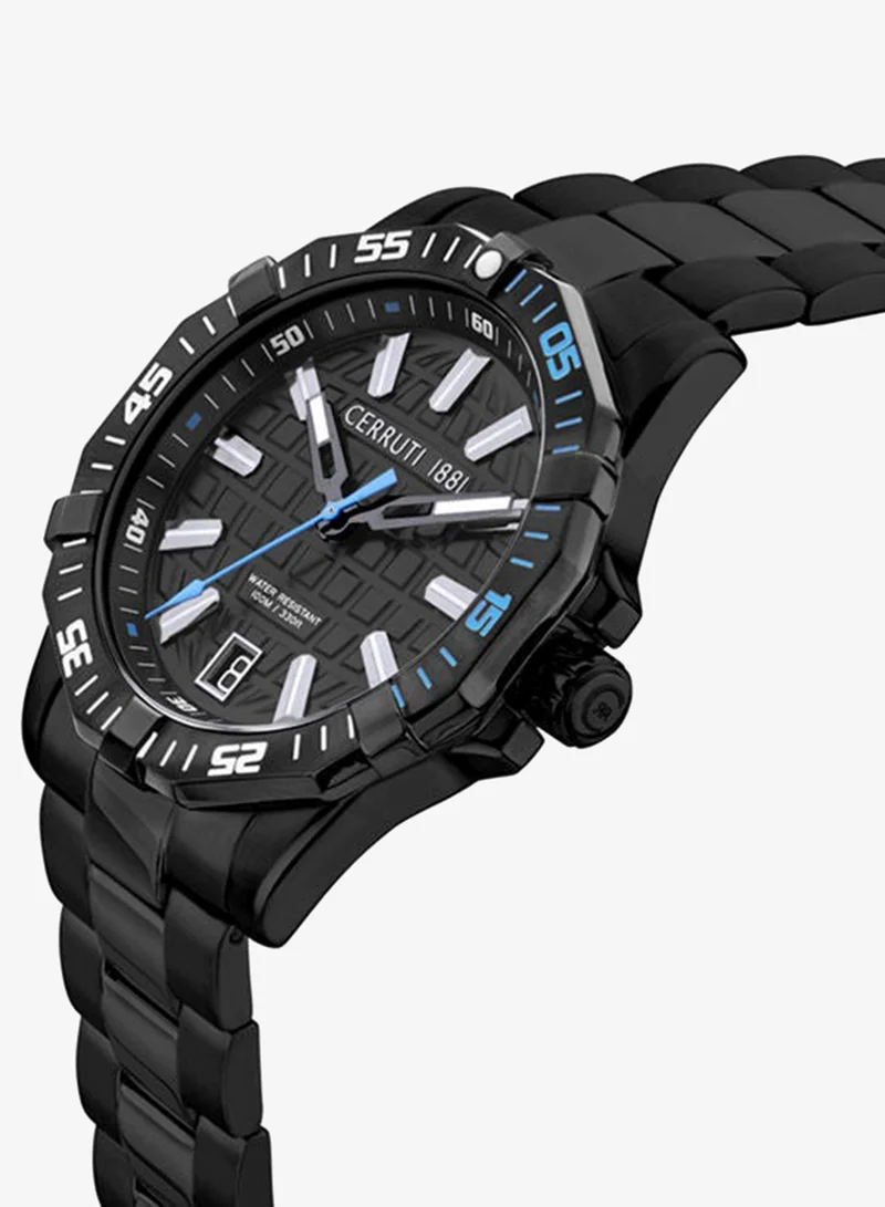شيروتي 1881 Cerruti Watch for Men - Black Dial - 44 MM