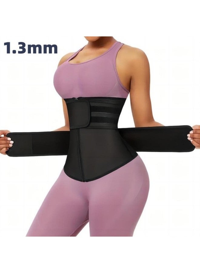 Sports Women's Waist Trainer Slimming Belt Sweat-resistant Adjustable Zipper Reinforced Body-shaping Abdominal Belt