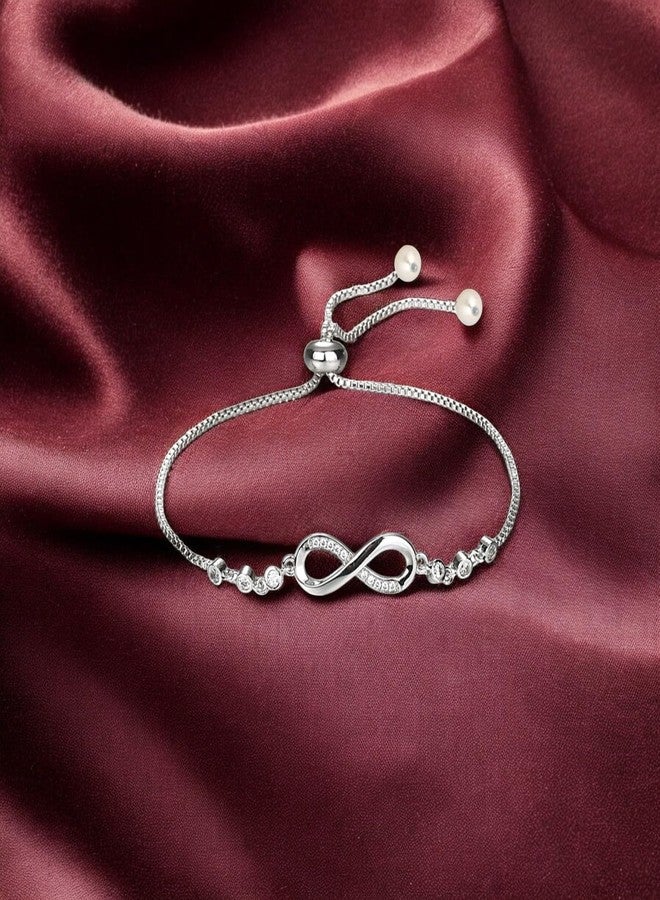 Mahi Lovely Gifting Jewelery Infinity Shape Adjustable Bracelet for Women & Girls (BR1101058R) - Image 5