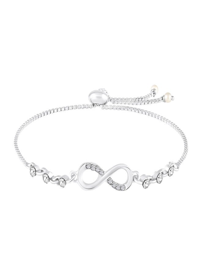 Mahi Lovely Gifting Jewelery Infinity Shape Adjustable Bracelet for Women & Girls (BR1101058R) - Image 1
