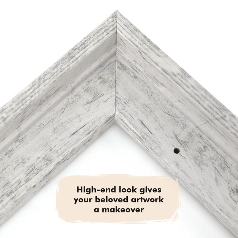 FOLKOR 0.9  Deep Frame for 8x10 Canvas Paintings  2 Pack Farmhouse Floating Frame for Artists Designers Landscape Portrait Oil Paintings Artwork  Rustic Home Office Wall Decor (Distressed White) - Image 2