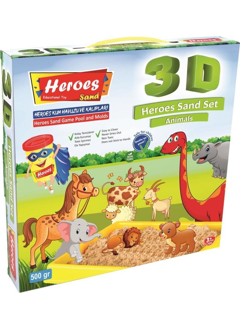 Heroes - 3D Molded Forest Animals Kinetic Sand Set 500 gr KUM-034 - Image 1