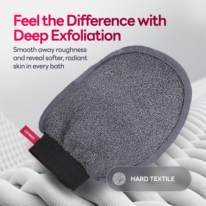 Caveem Exfoliating Mitt, Body Scrubber for Deep Exfoliation, Korean Scrub Mitt, Turkish Body Exfoliator for Remove Dead Skin, Gentle Lightweight Loofah Bath Glove for Shower (2 Pack) - Image 3