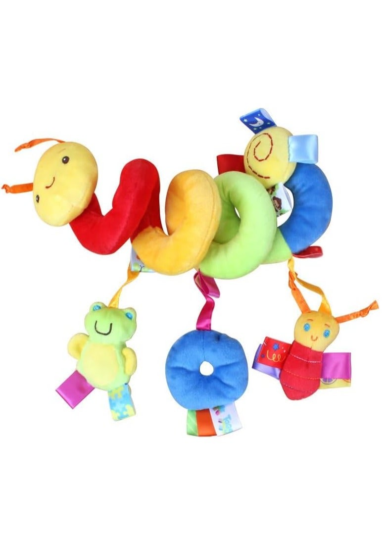 Car seat and stroller spiral toy - a suspended soft sensory toy suitable for children aged 0 to 12 months, suitable for boys and girls, used for car seats, beds, and strollers, with ringtones and music  - Image 4