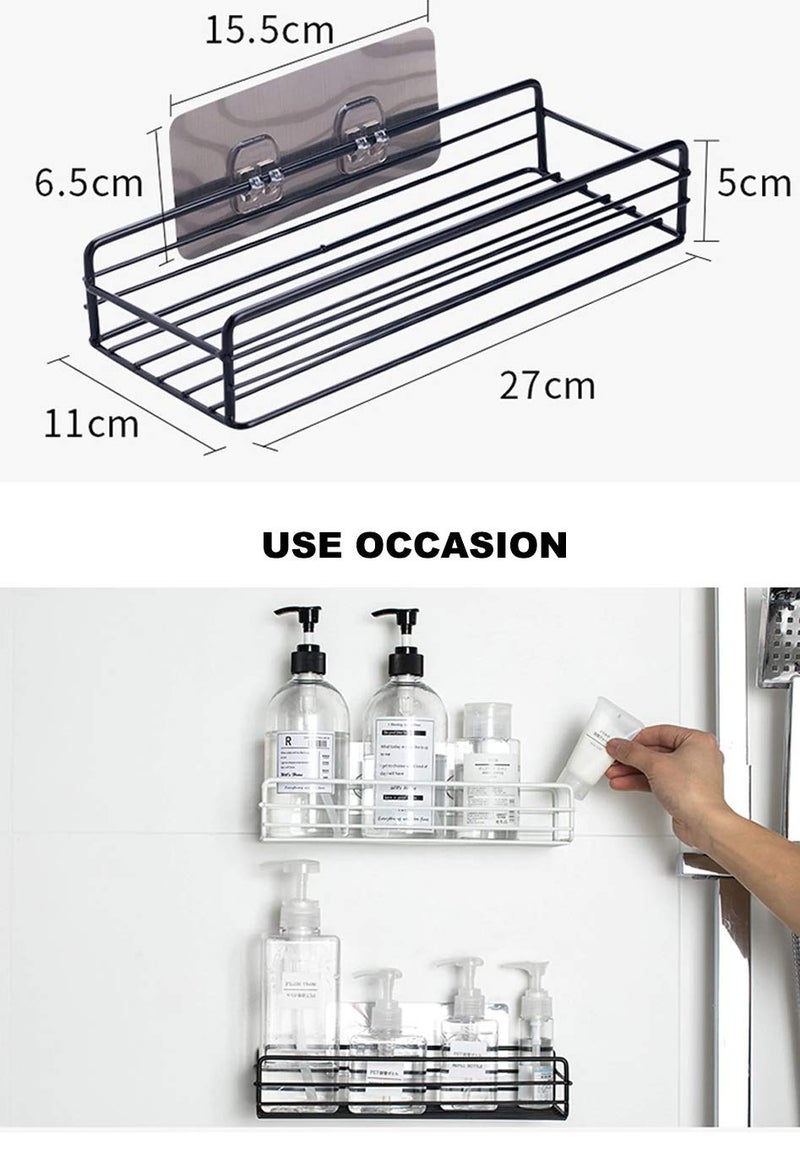 ADTALA Durable Metal Shower Bathroom Shelf Storage Wall Mounted Durable Shower Caddy Organizer Rack for Kitchen Toilet Shower Dorm with Adhesive Hook - Image 4