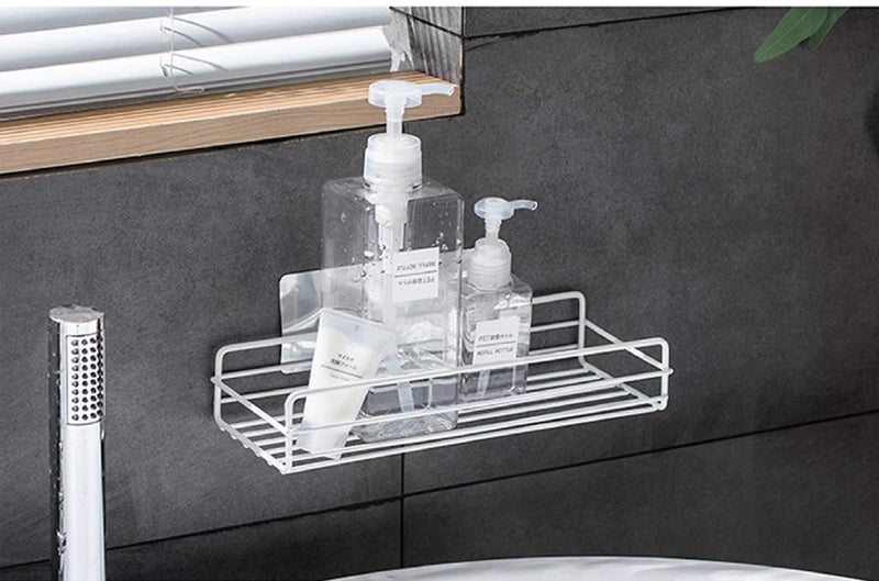 ADTALA Durable Metal Shower Bathroom Shelf Storage Wall Mounted Durable Shower Caddy Organizer Rack for Kitchen Toilet Shower Dorm with Adhesive Hook - Image 1