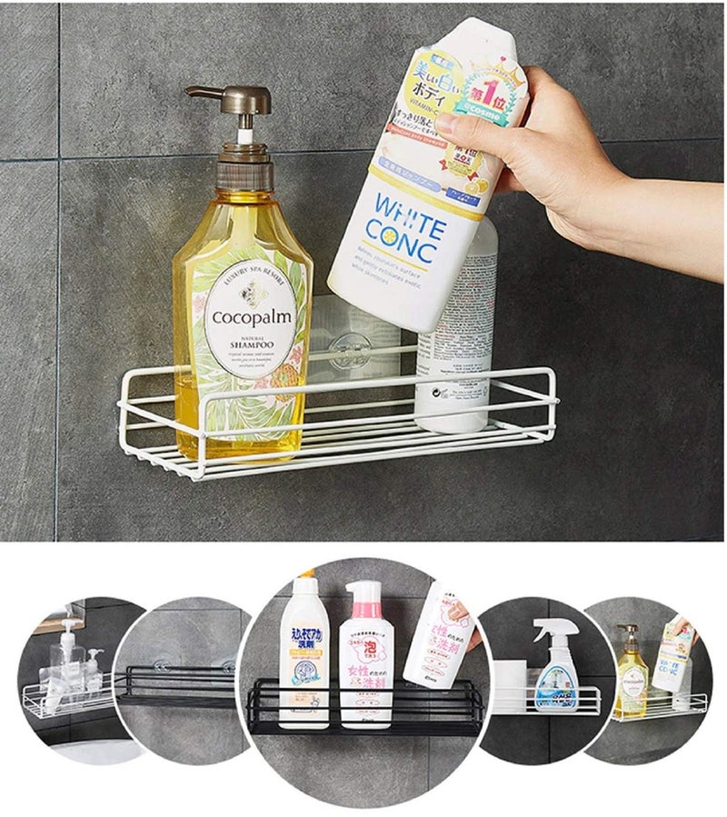 ADTALA Durable Metal Shower Bathroom Shelf Storage Wall Mounted Durable Shower Caddy Organizer Rack for Kitchen Toilet Shower Dorm with Adhesive Hook - Image 3