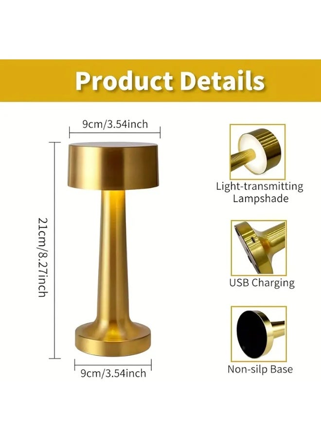 Generic - LED Touch Gold Table Light Perfect Bedside Table - Coffee Table Lamp - Dining Table LED Lamp - PC Table Lamp 21x9x9 cm - Image 1