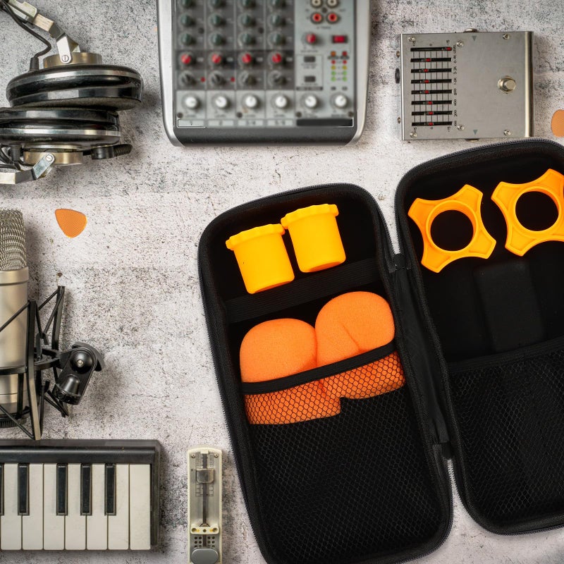 Portable Microphone Carrying Bag With Non Slip Foam Set And Accessories Black - Image 5