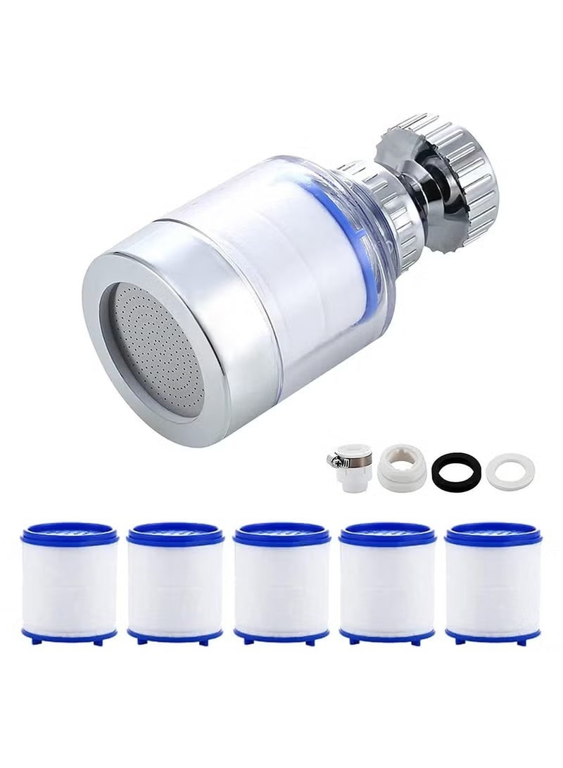 JINFANLI Sink Filter Water Faucet, Universal 360 Degree Rotating Sink Filter with 4 Filter Element, Kitchen Faucet Water Filter for Home Kitchen Bathroom - Image 1