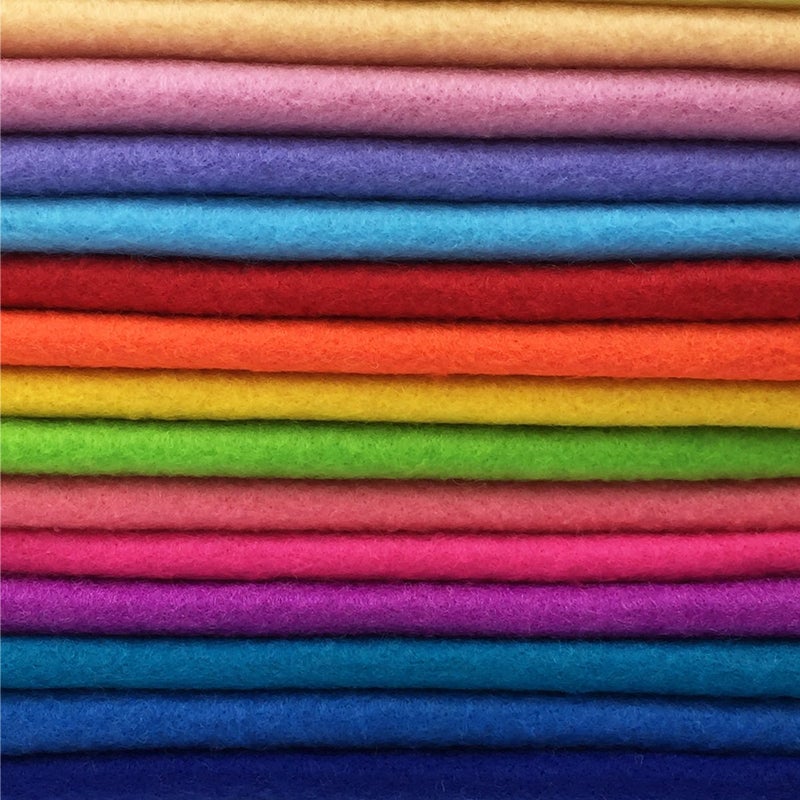 flicflac 28pcs 8 x 8 inches 20cmx20cm 14mm Thick Soft Felt Fabric Sheet Assorted Color Felt Pack DIY Craft Sewing Squares Nonwoven Patchwork