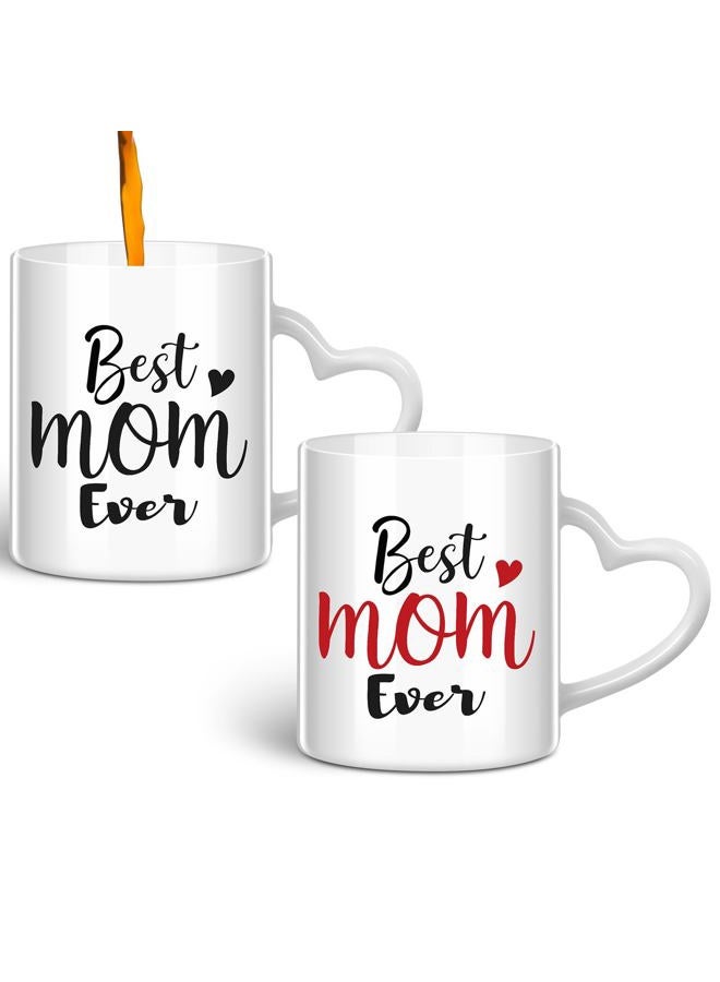 Blushtier Mother Gifts for Women Best Mom Ever Color Changing Coffee Mug 11 oz Mom Heat Sensitive Mug White Ceramic Cup Funny Mom Birthday Gift from Kids Daughter Son - Image 1