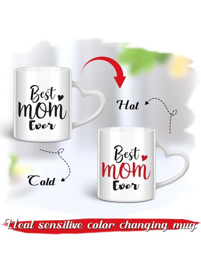 Blushtier Mother Gifts for Women Best Mom Ever Color Changing Coffee Mug 11 oz Mom Heat Sensitive Mug White Ceramic Cup Funny Mom Birthday Gift from Kids Daughter Son - Image 3