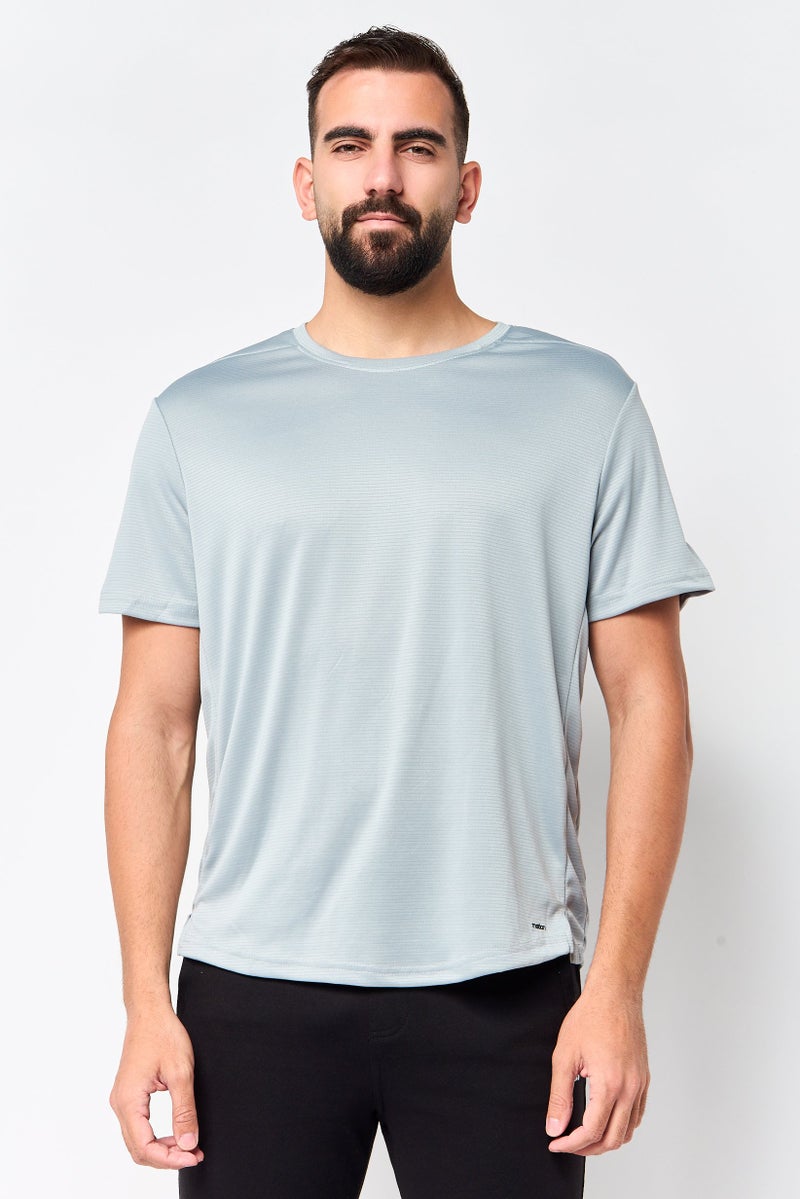 MOTION Men Sportswear Fit Short Sleeve Training Core T-Shirt, Grey - Image 1