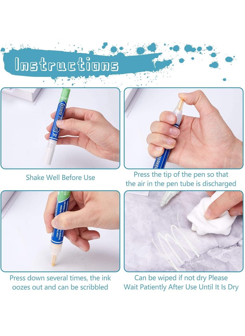 VKL 8Pcs White Tile Paint Marker, Waterproof Grout Paint Pen, Tile Grout Colorant and Sealer Pen for Bathrooms Kitchen Porch Patio Repair Refresh (White, Wide 4.5mm Tip)  - Image 4