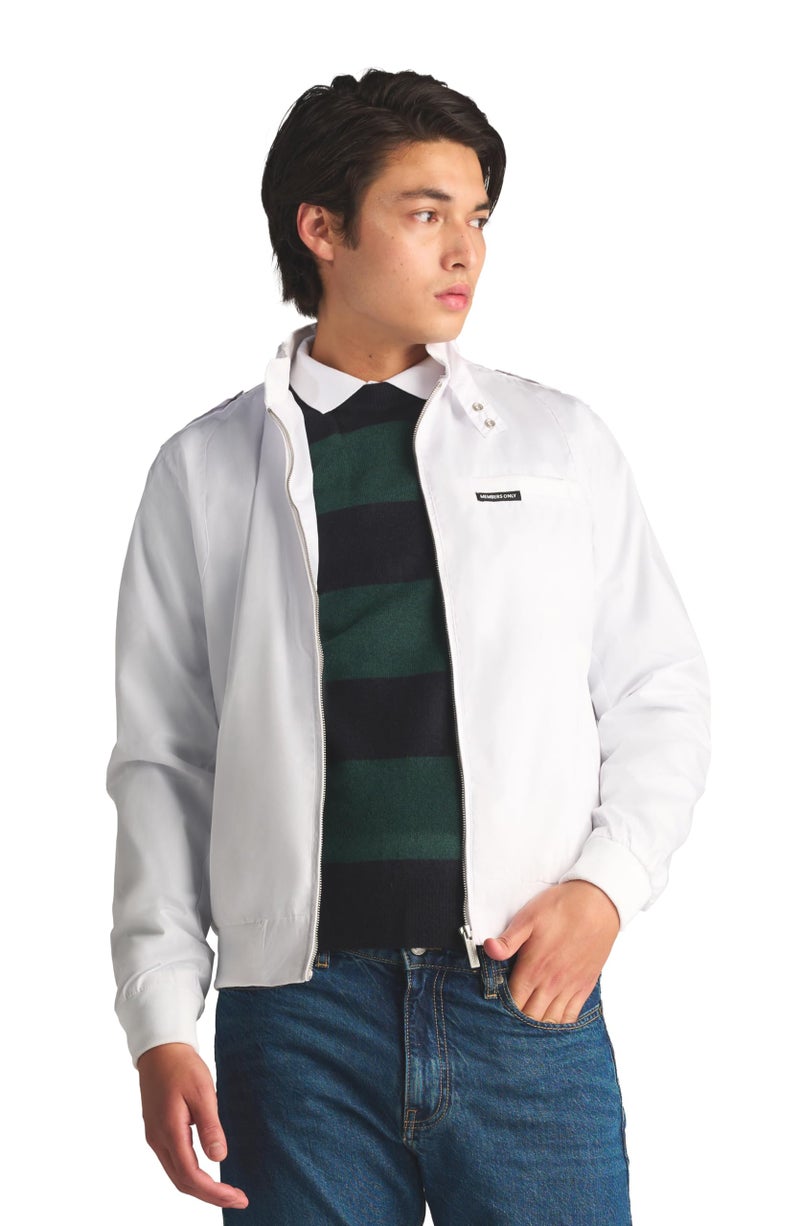 Members Only Men's Classic Iconic Racer, Slim Fit Jacket (White, Small) - Image 3