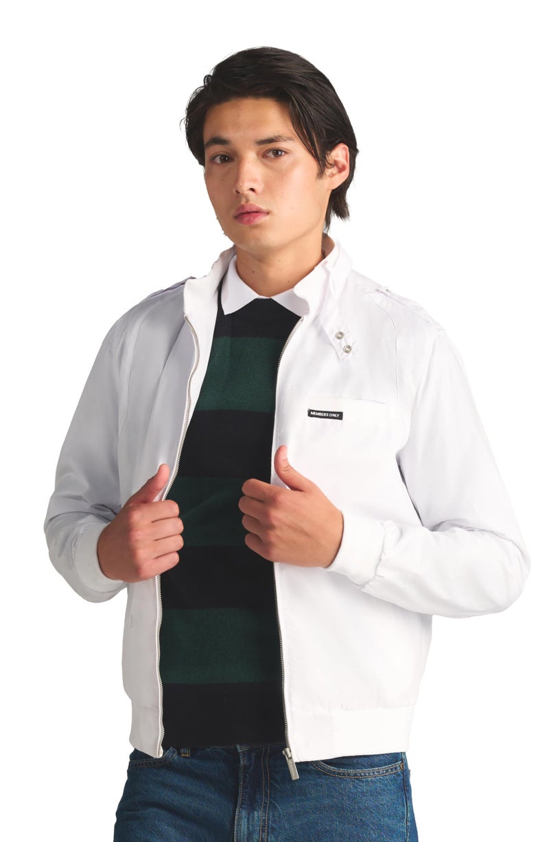 Members Only Men's Classic Iconic Racer, Slim Fit Jacket (White, Small) - Image 4