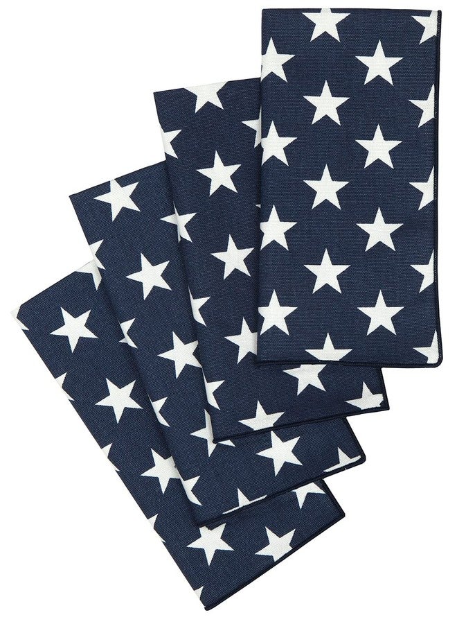 Decorative Things Blue and White Cloth Napkins Dinner, July 4 Decor Patriotic, Mix with Red White and Blue Stars and Stripes, 100% Cotton Linen Napkins 18" x 18" Pk 12 - Image 4