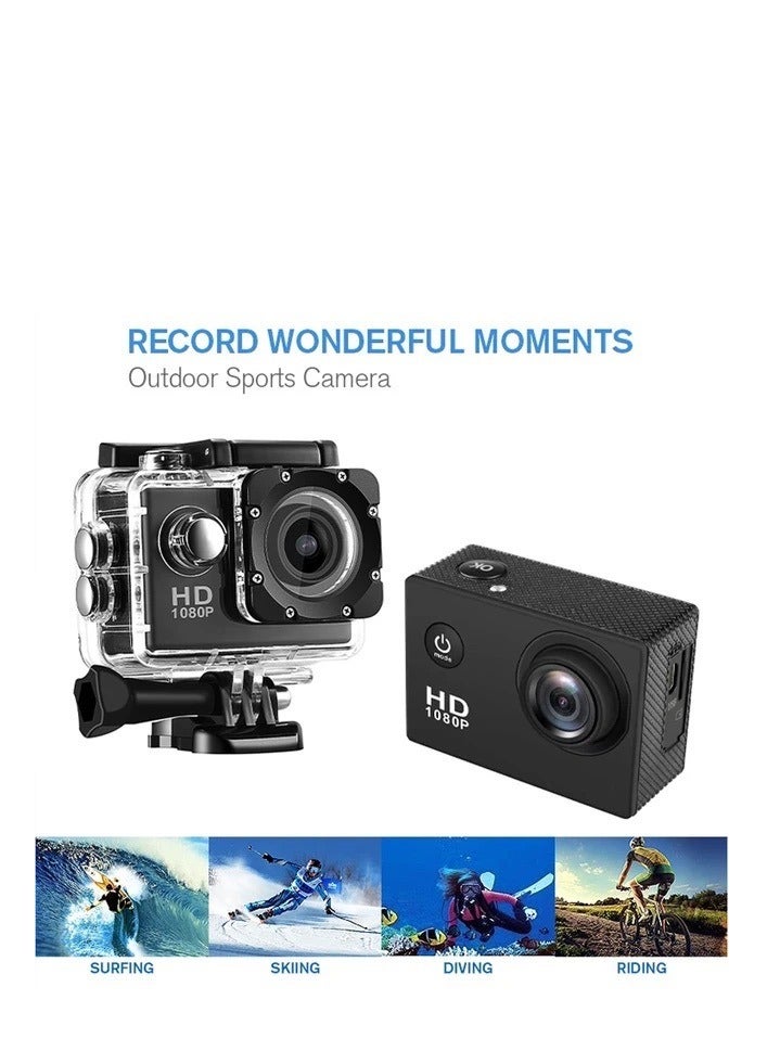 جارسينت كاميرا اكشن 4K، HD 1080P واي فاي، حركة رياضية دي في مقاومة للماء حتى عمق 30 متر تحت الماء، كاميرا عدسة بزاوية واسعة 140 درجة مع مجموعات ملحقات تركيب للانشطة الخارجية. - Image 3