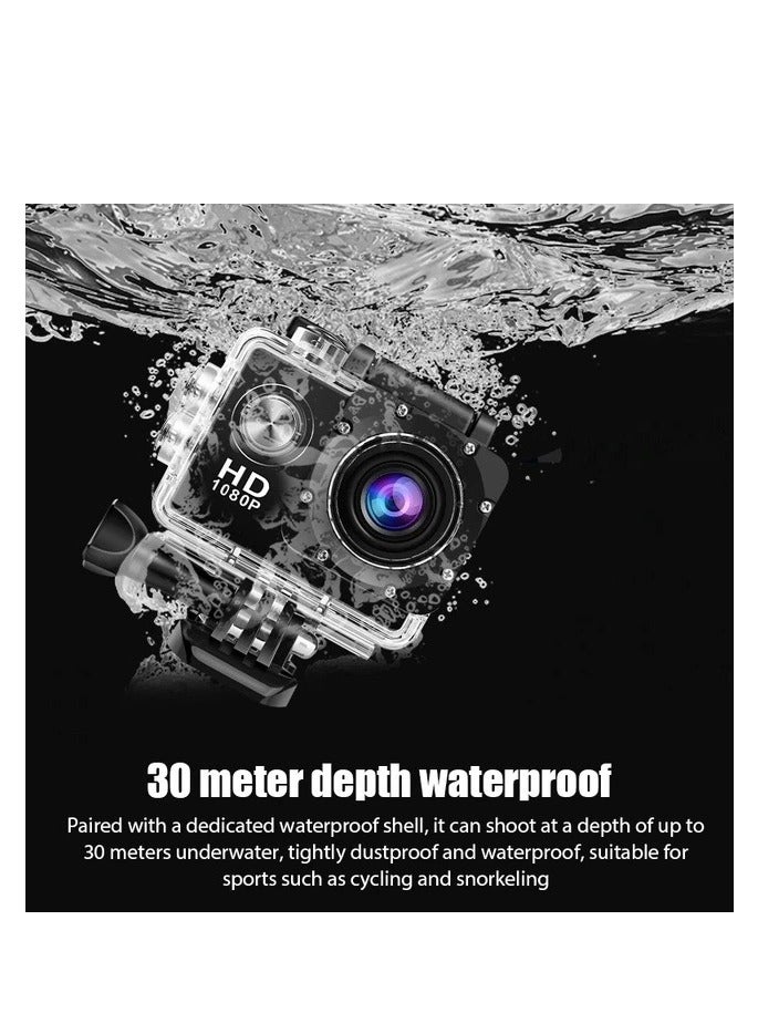 جارسينت كاميرا اكشن 4K، HD 1080P واي فاي، حركة رياضية دي في مقاومة للماء حتى عمق 30 متر تحت الماء، كاميرا عدسة بزاوية واسعة 140 درجة مع مجموعات ملحقات تركيب للانشطة الخارجية. - Image 4