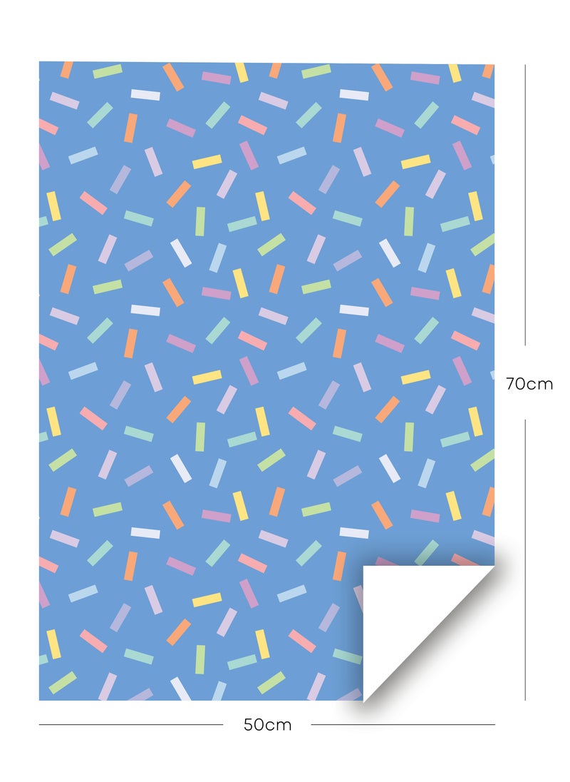 Share the Love Confetti, Blue, Gift Wrapping Paper Pack  - Image 2