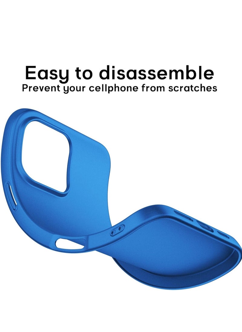 Raxoom iPhone 16 Pro Max Case Ultra-Thin Matte Cover with Camera Lens & Screen Protectors â€“ Slim Shockproof Soft Touch Phone Case - Blue - Image 5