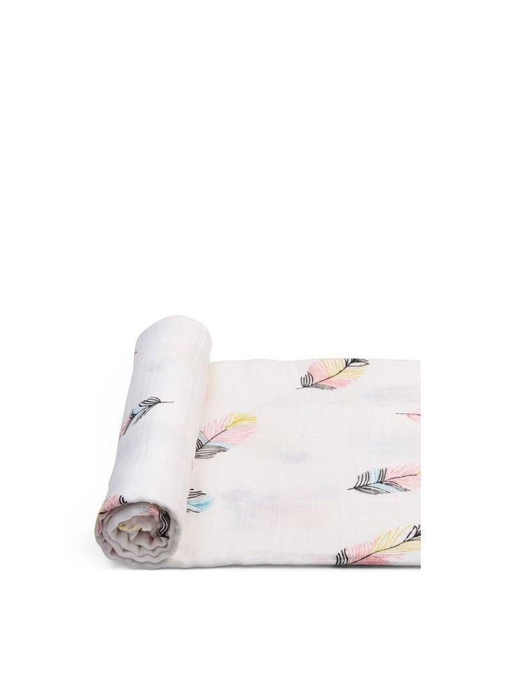 Anvi Baby Anvi Baby Organic Cotton Muslin Swaddle New Feathers  - Image 1