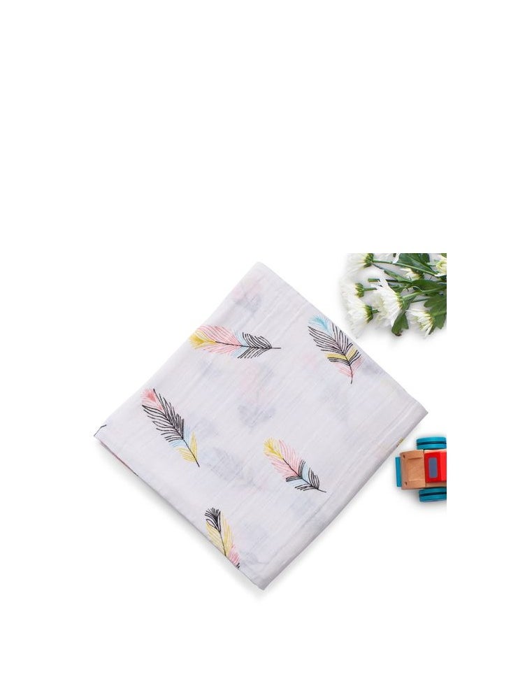 Anvi Baby Anvi Baby Organic Cotton Muslin Swaddle New Feathers  - Image 3