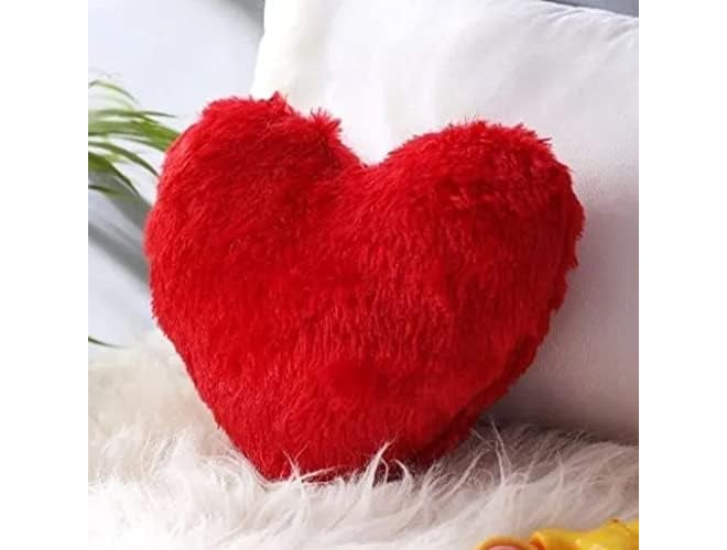 Heart Shape Cushion Pillow Valentine Gift for Girlfriend Boyfriend Couples Husband and Wife Valentine's Day Love Valentine Gift Item (15"X12")