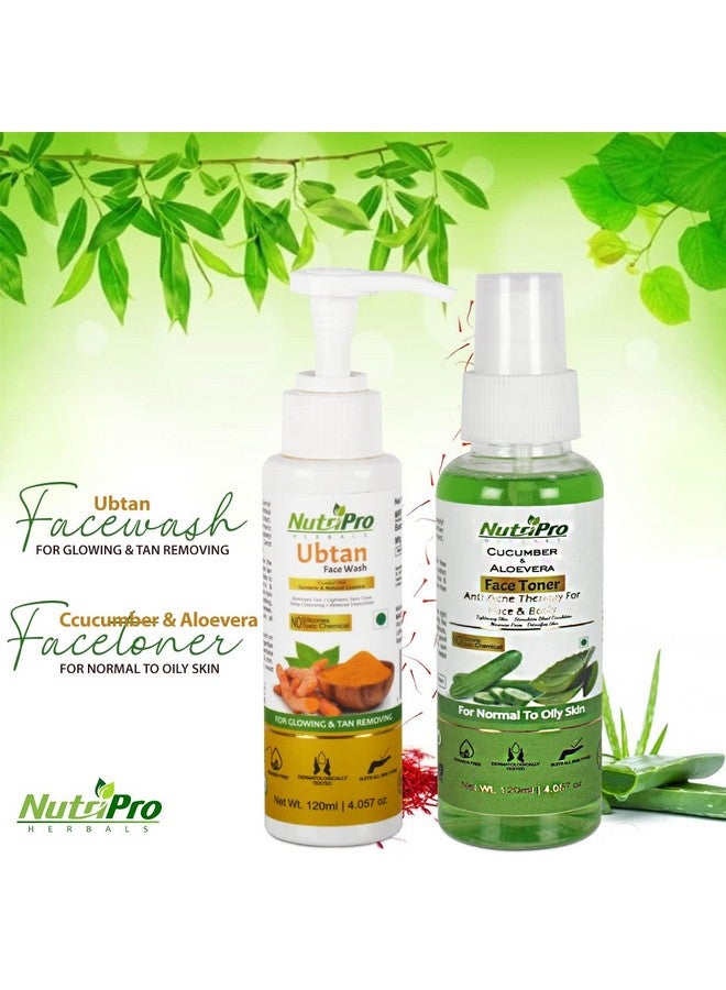 NutriPro Ubtan Face Wash With Cucumber & Aloevera Toner 240ML| Enriched With Turmeric & Natural Essence Cucumber & Aloevera | For Glowing & Tan Removing - Image 2