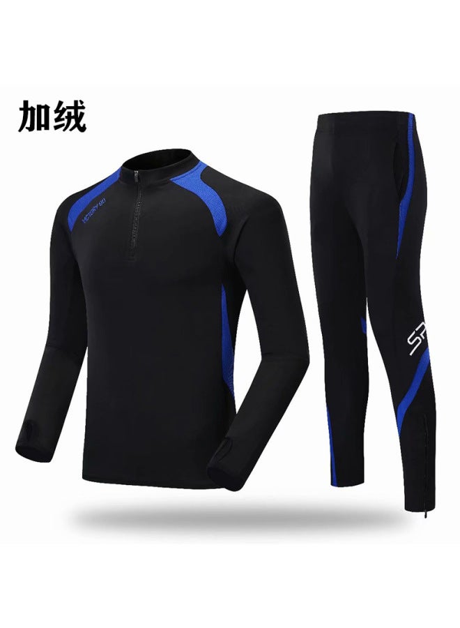 Children's Adult Football Uniform Long Sleeve Suit Solid Color Spring Autumn Winter Training Competition Team Uniform Group Purchase Outdoor Sports Jersey