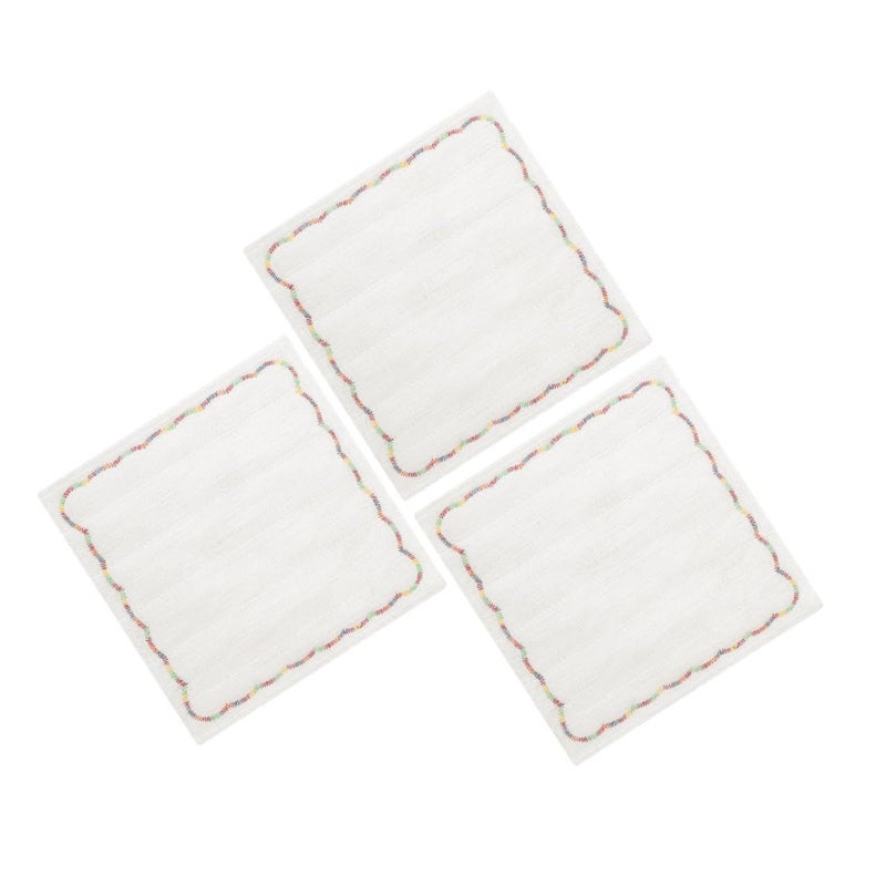Cotton Gauze Kitchen Dish Towels 3 Pack Oil Absorbing White Cleaning Cloths - Image 2