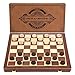 AMEROUS 15 Inches Magnetic Wooden Chess Checkers Set 2 in 1 Folding Board Gift Box Packed 24 Cherkers Pieces 2 Extra Queens Beginner Chess Set for Kids and Adults - Image 4