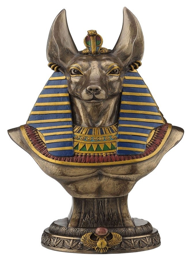Veronese Design Veronese Ancient Egyptian Jackal God Anubis Bronze Finished Bust Statue - Image 2