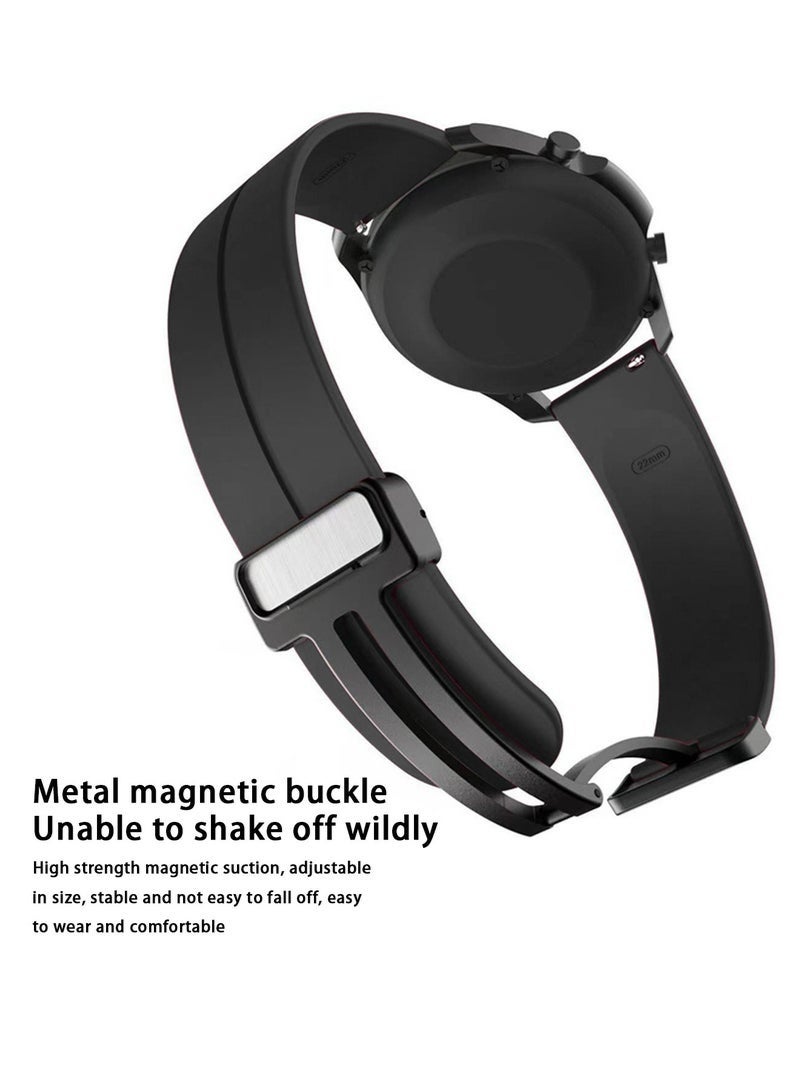 Nova future Huawei Watch 4 Replacement Band 22mm Replacement Wrist Watch Strap Band Compatible With Huawei Watch 4/Watch GT3 46mm/GT4 46mm/Soft Silicone Watch Band With Magnetic Buckle Sport Watch Strap - Image 4