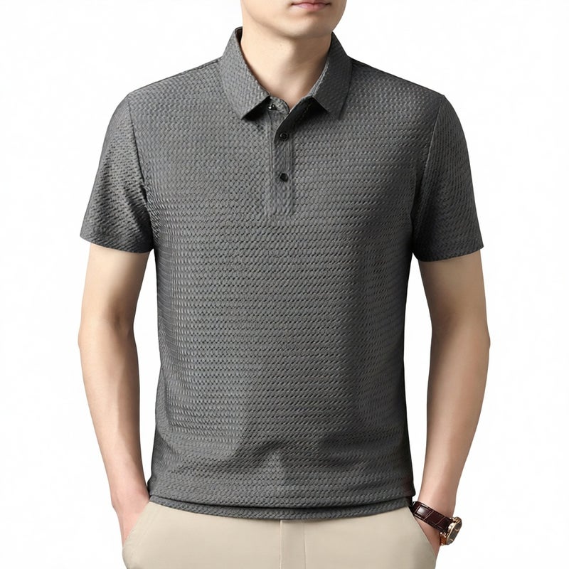 Men's Summer Polo Shirt Ice Silk Cooling Loose Breathable Premium Polo Top
