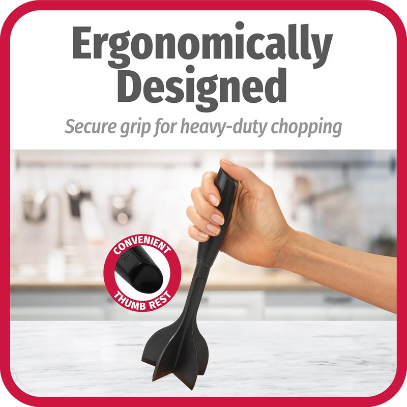 GoodCook Heat-Resistant Nylon Ground Meat Choppers with 5-Blade Heads, Ground Beef and Turkey Mixers and Choppers, Set of 2, Black - Image 5