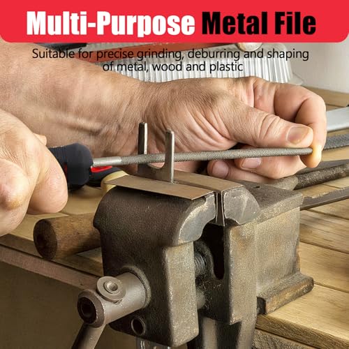Doaho 19Pcs Metal File Set,Files Tool Kit for Woodworking with Needle File,Flat,Round,Half-Round,Triangle Shapes,Brush & Carry Case for Sharpening,Wood and Steel Deburring,Craft - Image 5