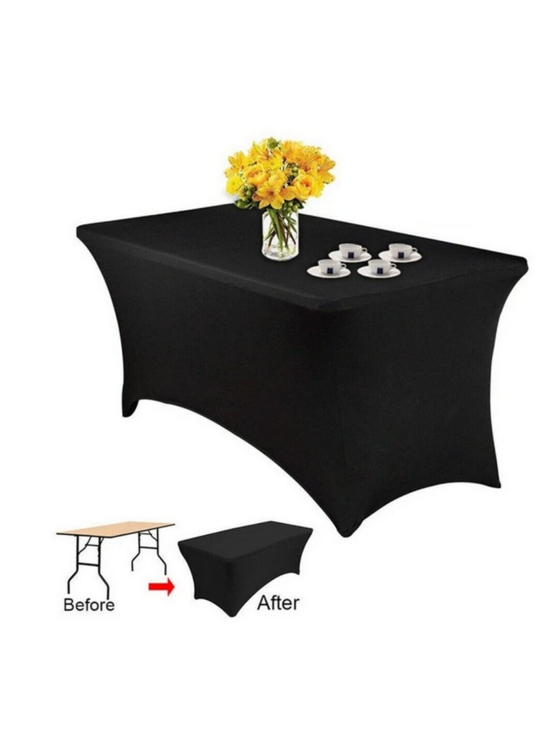 Party Social Premium Rectangular Polyester Blend Tablecloth for Catering Events Dinner Parties Weddings Buffet Table or Home Dining Washable Table Cloth (Black) - Image 4