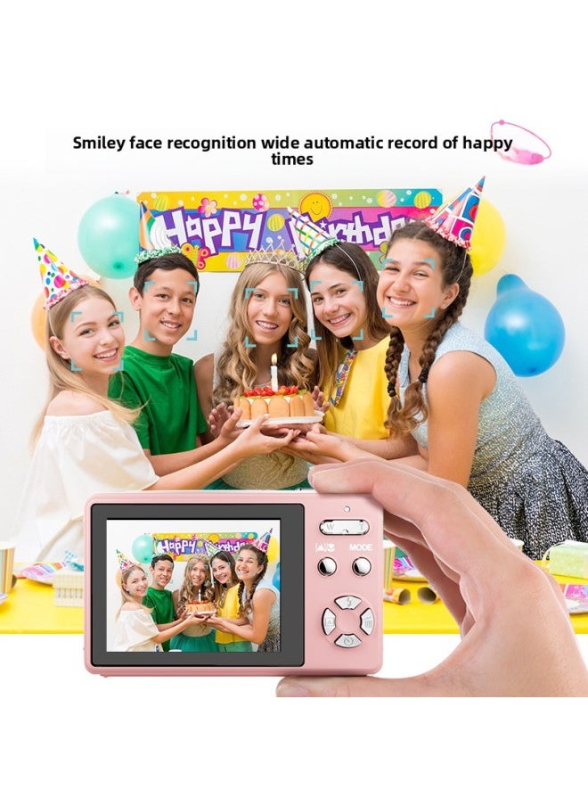 Generic Handheld Digital Camera Convenient Carrying Smiley Face Recognition HD Camera Auto Focus Dual Digital Camera-Body Color:8g Memory Card  - Image 3