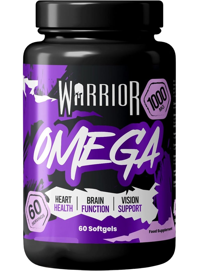 Warrior Omega 3 Essential Fatty Acids 1000mg - 60 Softgels - Image 1