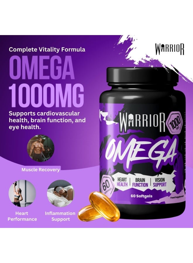 Warrior Omega 3 Essential Fatty Acids 1000mg - 60 Softgels - Image 4