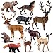 SCAHOW Forest Animal Toys Figures 10PCS Plastic Woodland Animal Figurines for Cake Topper Realistic Miniature Wild Creature Toys Set with Elk Deer Wolf Bear etc - Image 2
